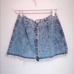 Acid Wash Retro 80s Jean Skirt